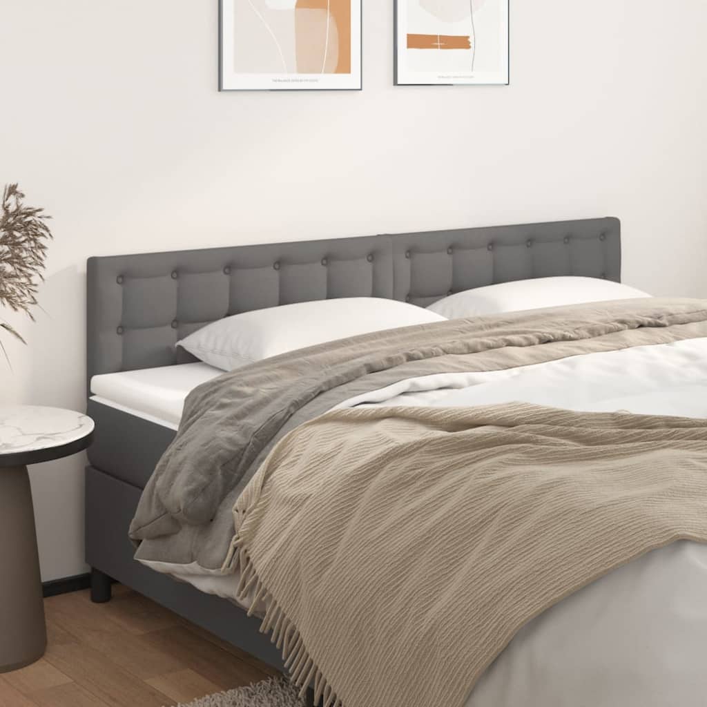 Cabeceiras cinzento 200x5x78/88 cm couro artificial