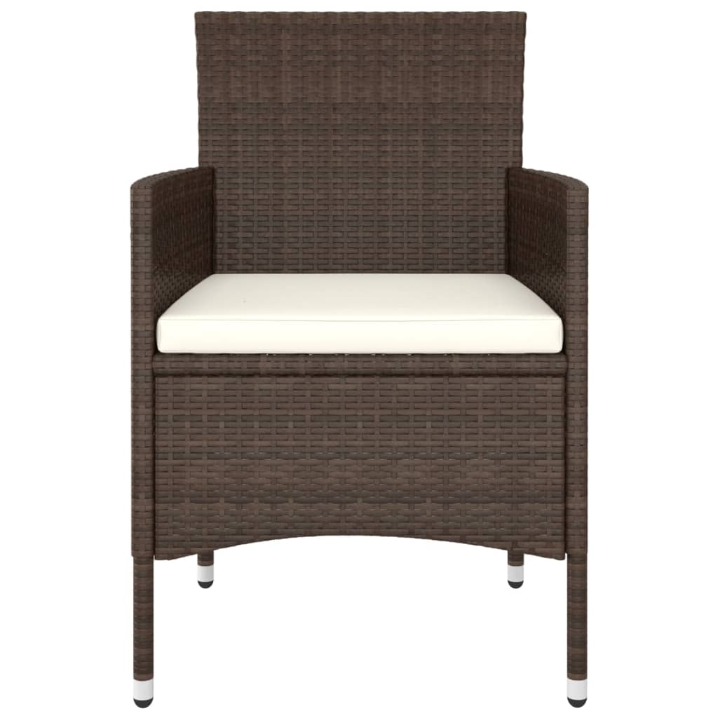 5 Pcs conjunto lounge jardim vime PE castanho