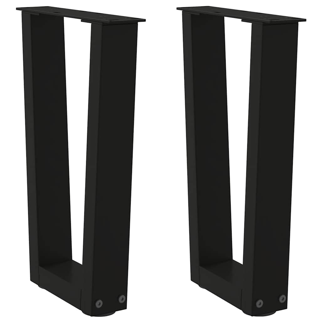 Pés para mesa de centro em v 2 peças preto 28x(42-43,3) cm aço