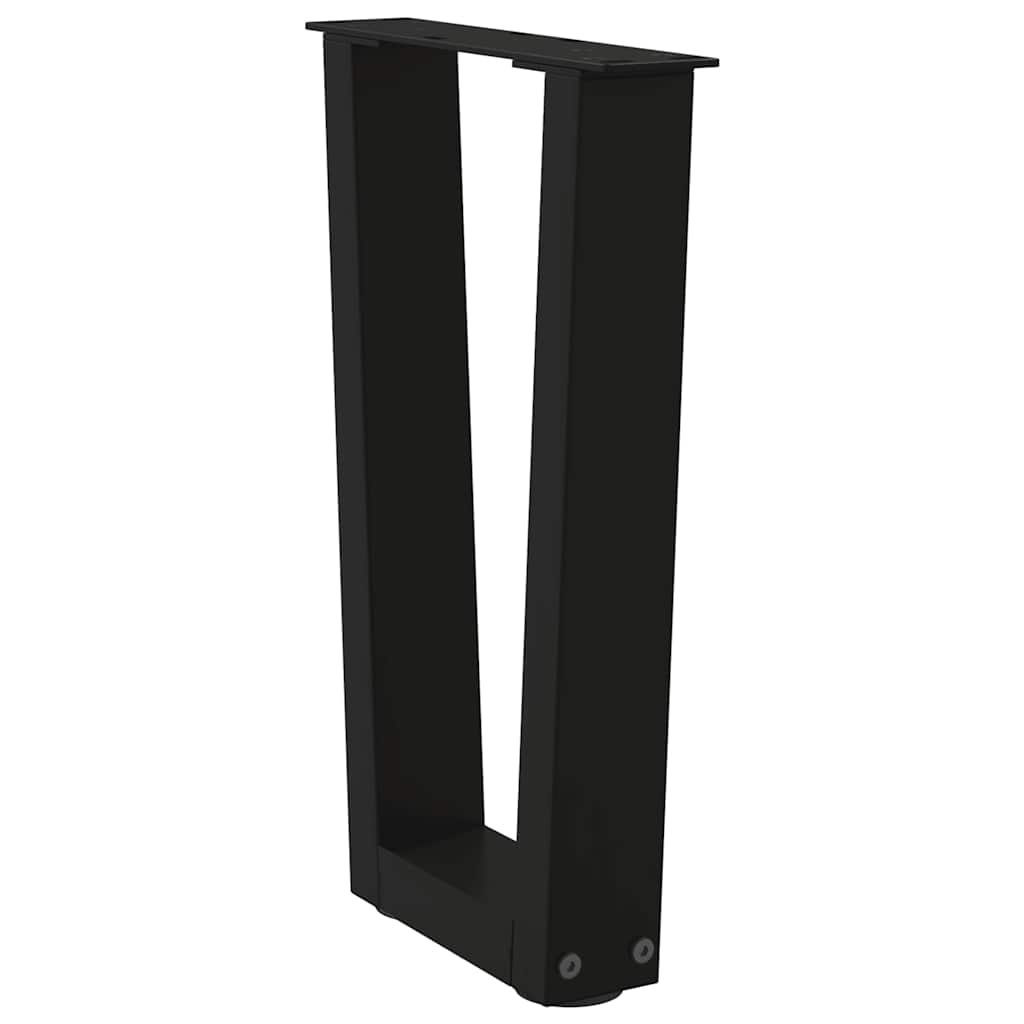 Pés para mesa de centro em v 2 peças preto 28x(42-43,3) cm aço