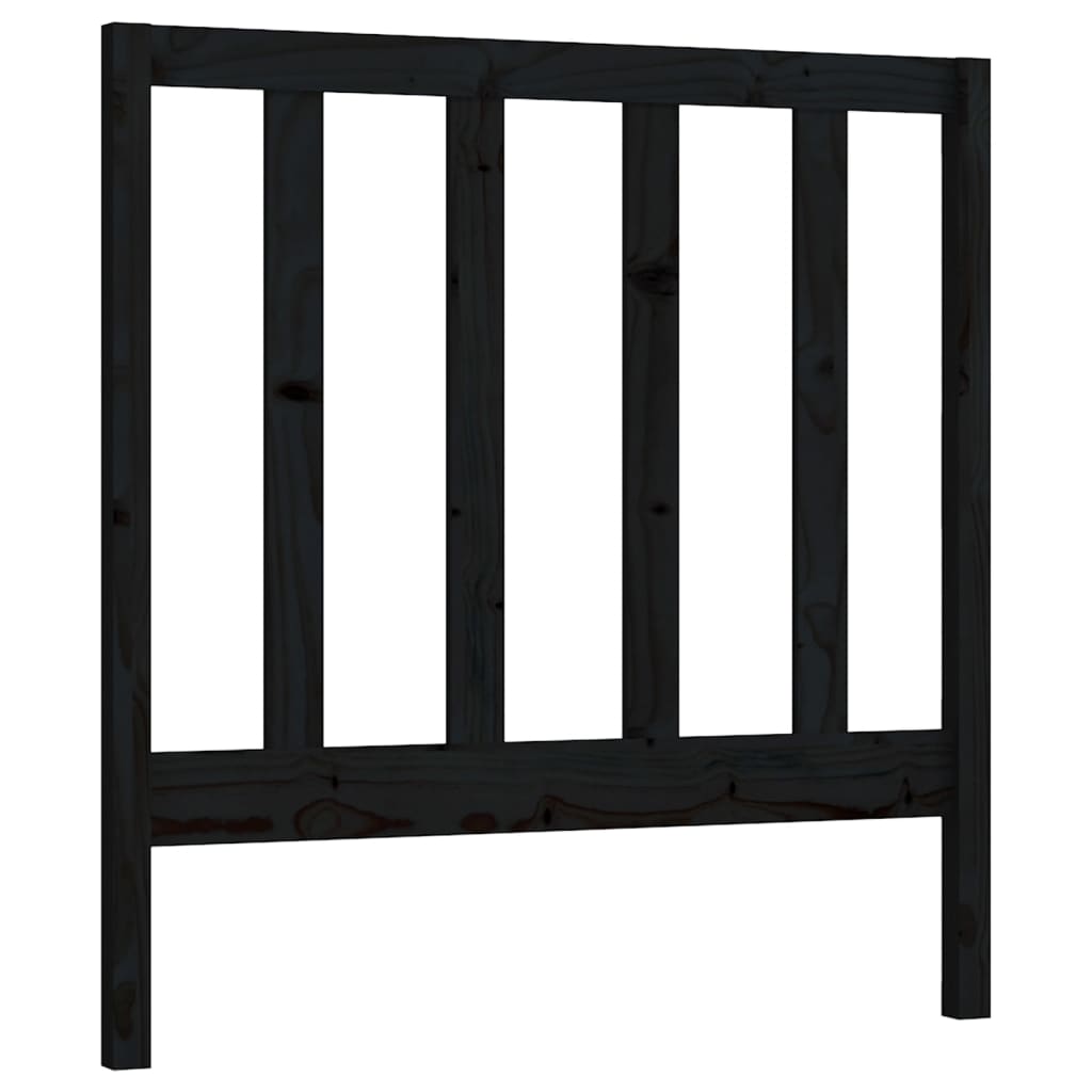 Cabeceira de cama 81x4x100 cm pinho maciço preto