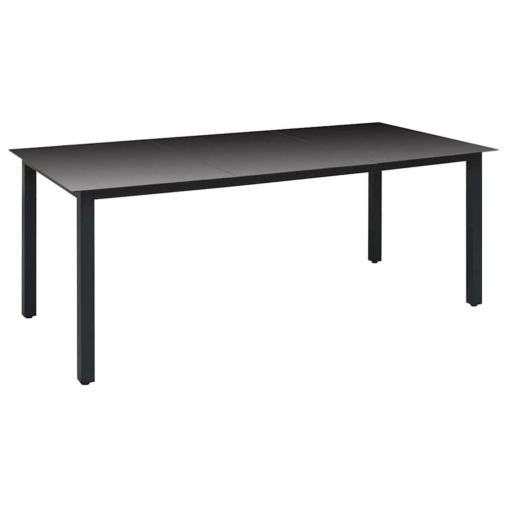9 Pcs conjunto de jantar para jardim preto