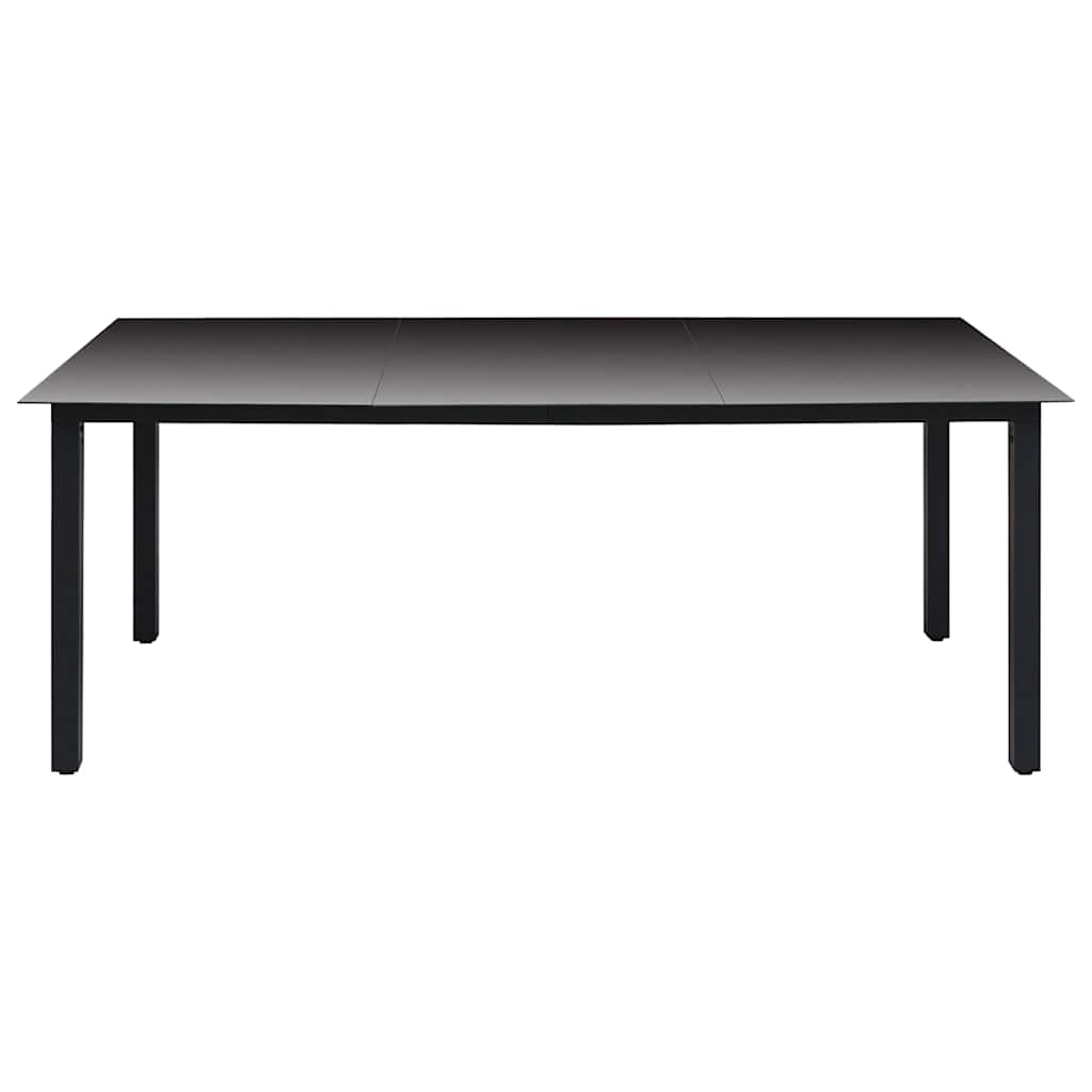 9 Pcs conjunto de jantar para jardim preto