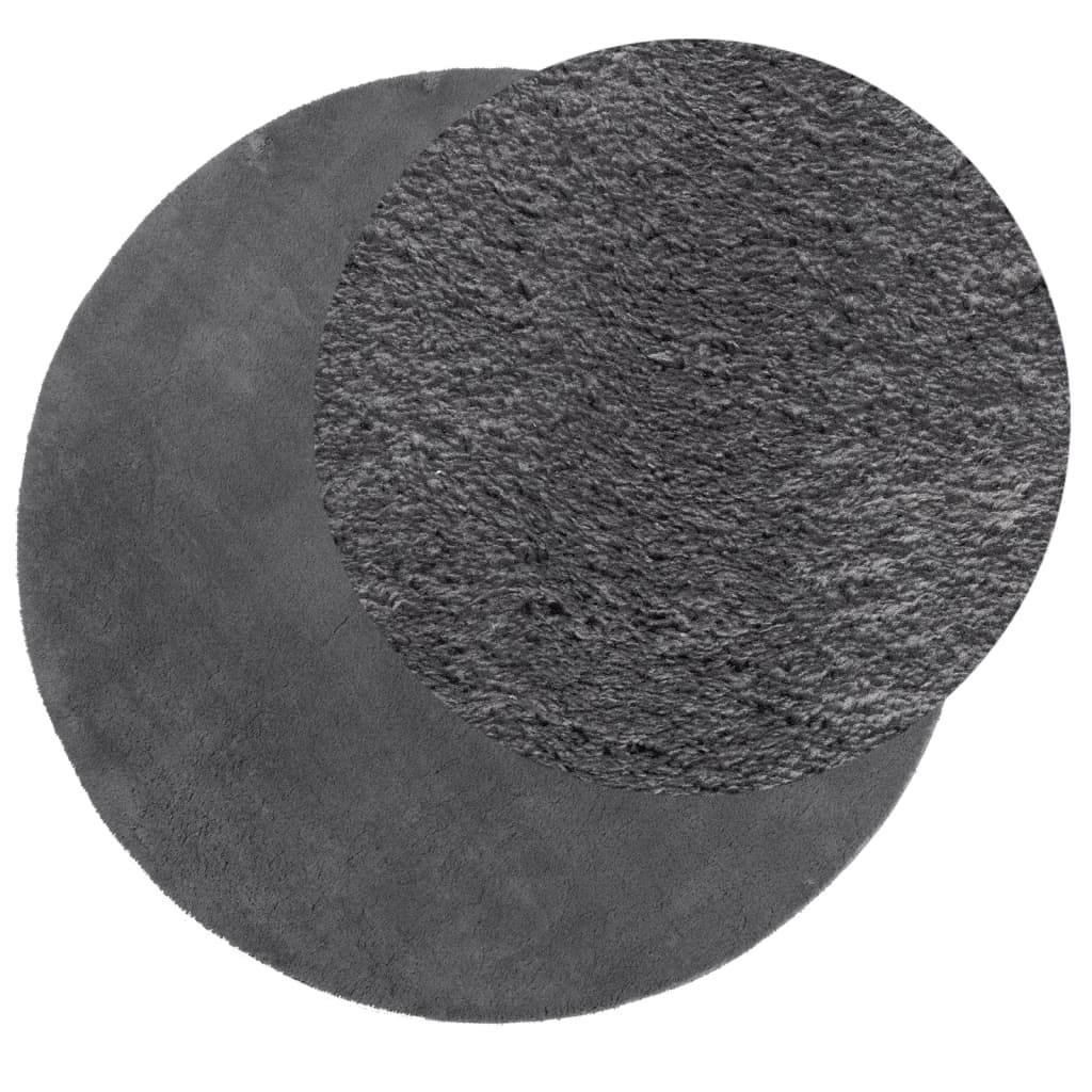Tapete pelo curto macio e lavável huarte ø 100 cm antracite
