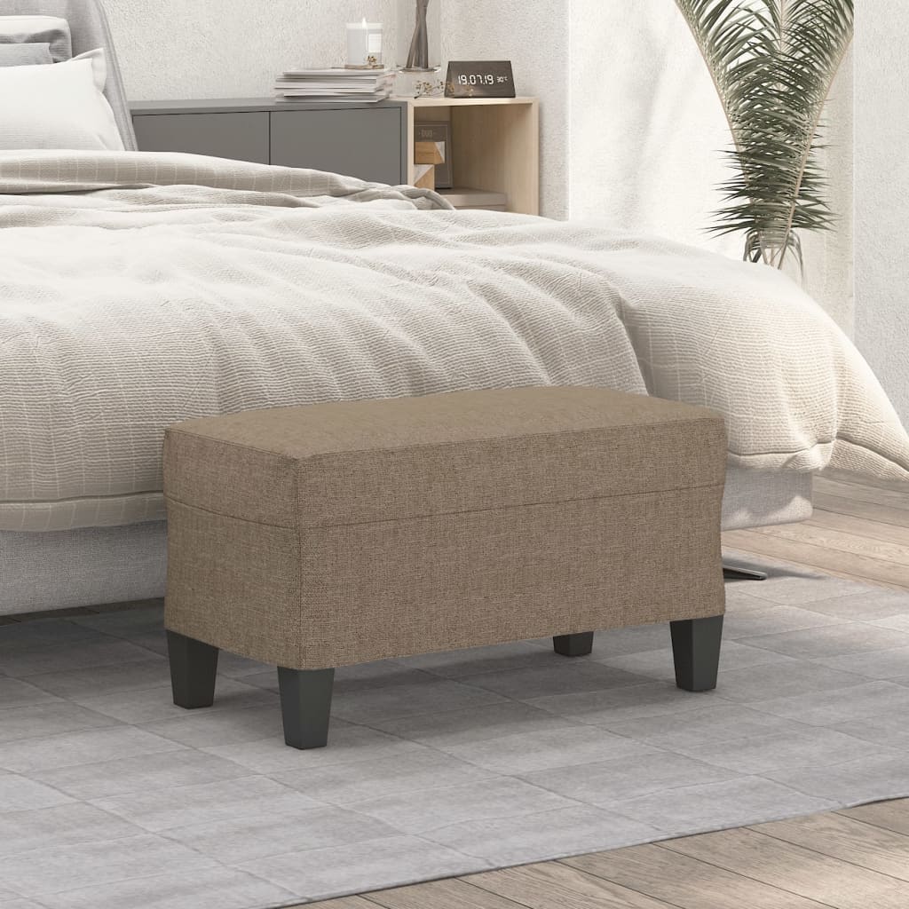 Banco 70x35x41 cm tecido cinza-acastanhado