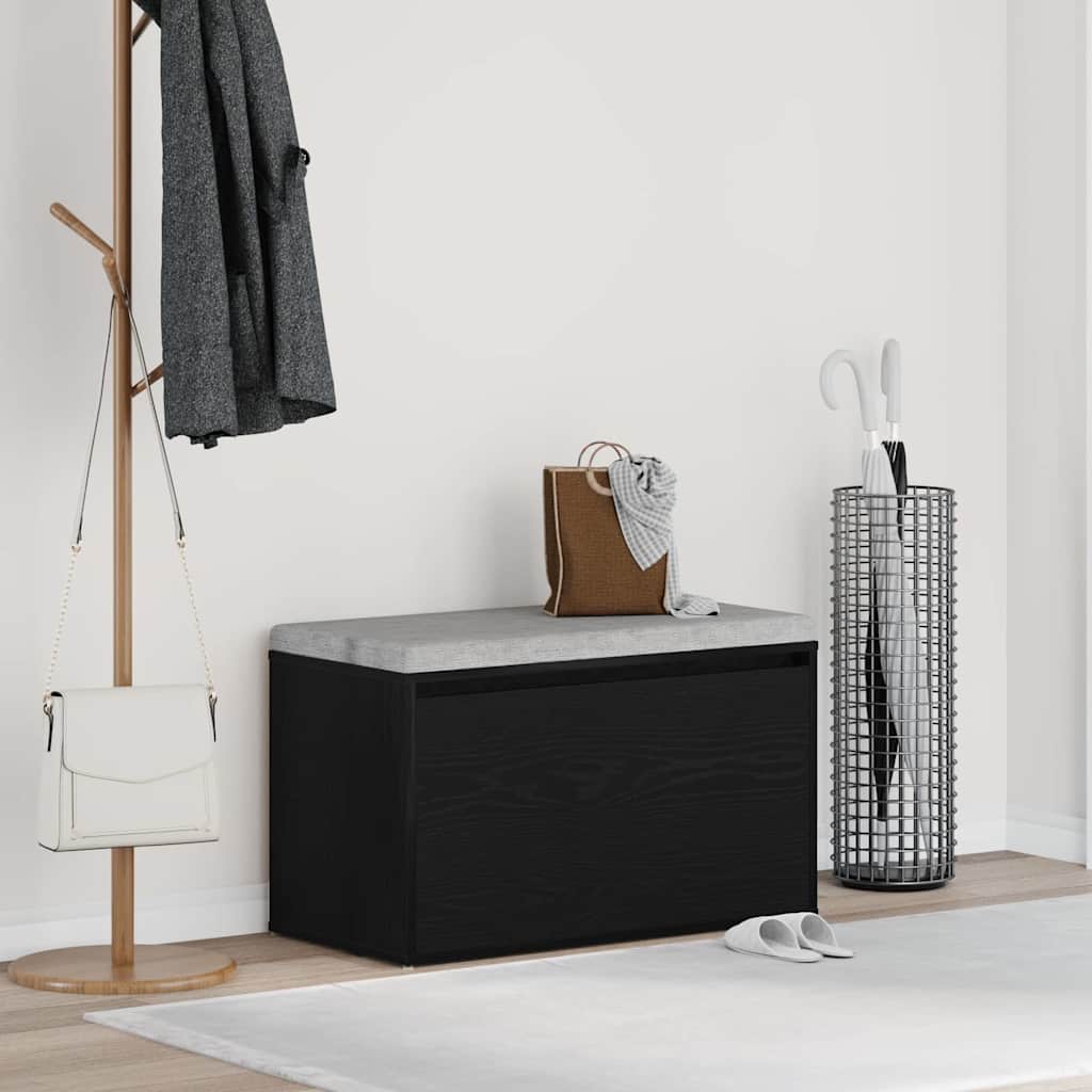 Banco de hall carvalho preto 80 x 40 x 45 cm