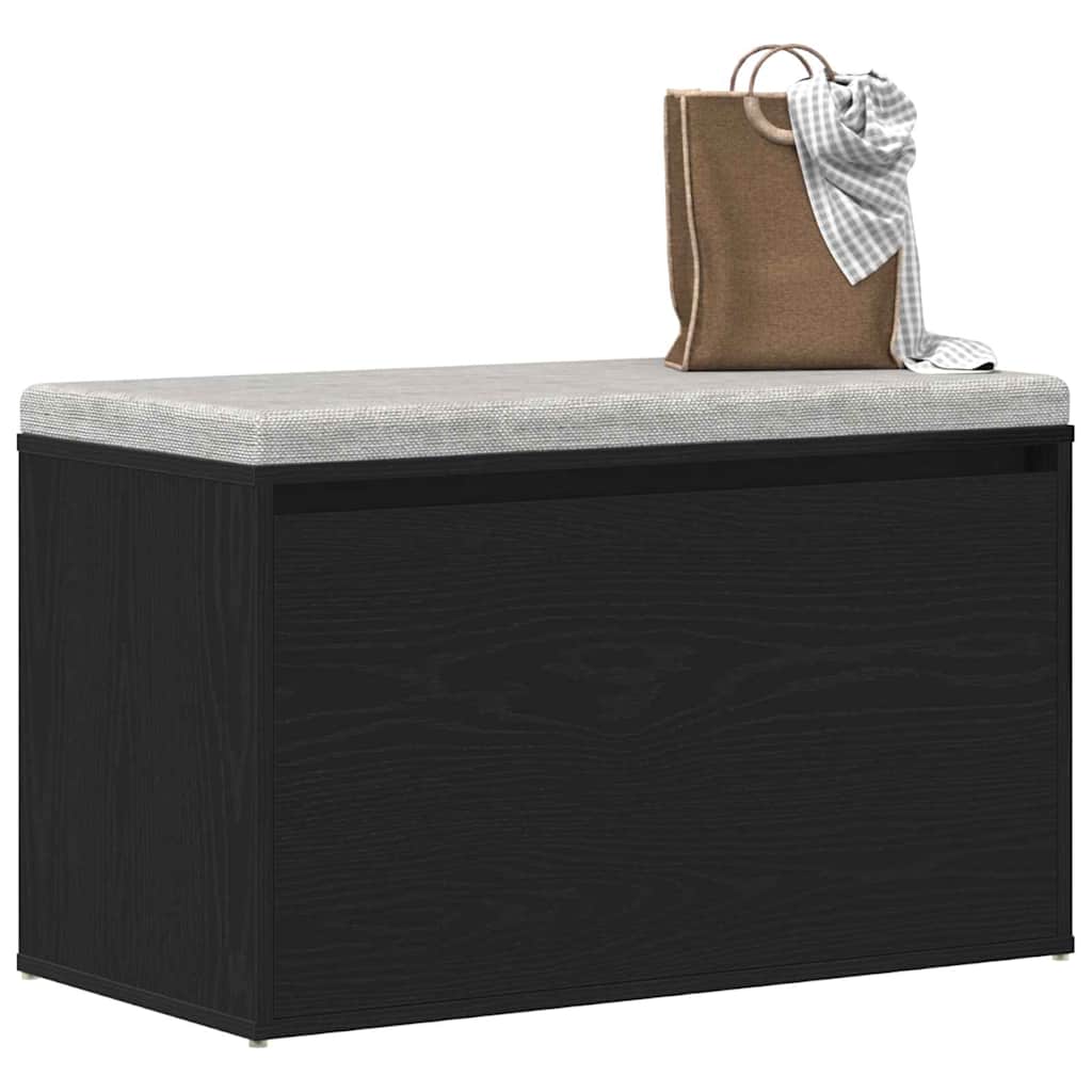 Banco de hall carvalho preto 80 x 40 x 45 cm