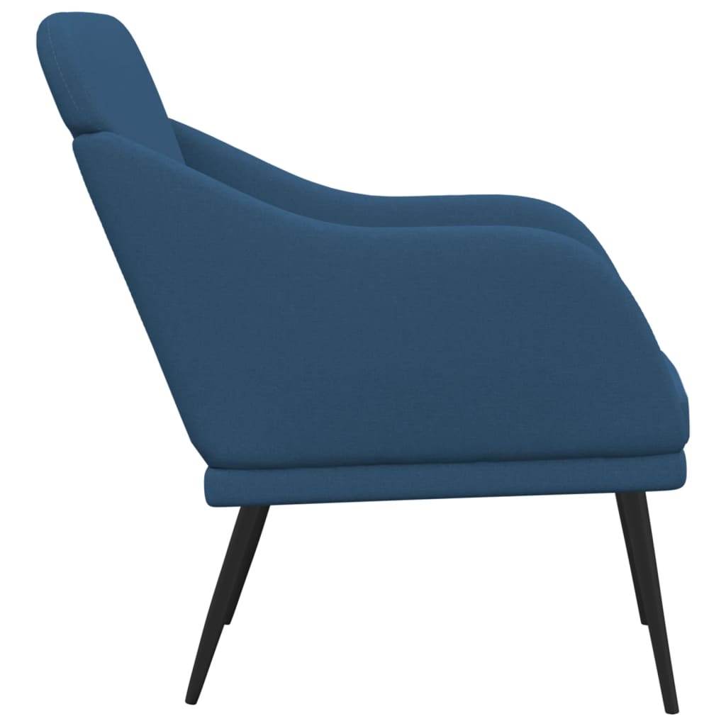 Cadeira com apoio de braços 63x76x80 cm tecido azul