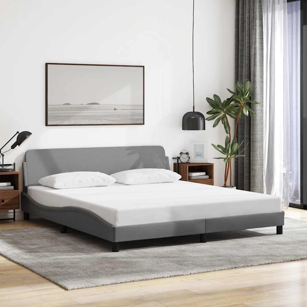 Estrutura de cama dover 183x213 cm tecido cinza-claro