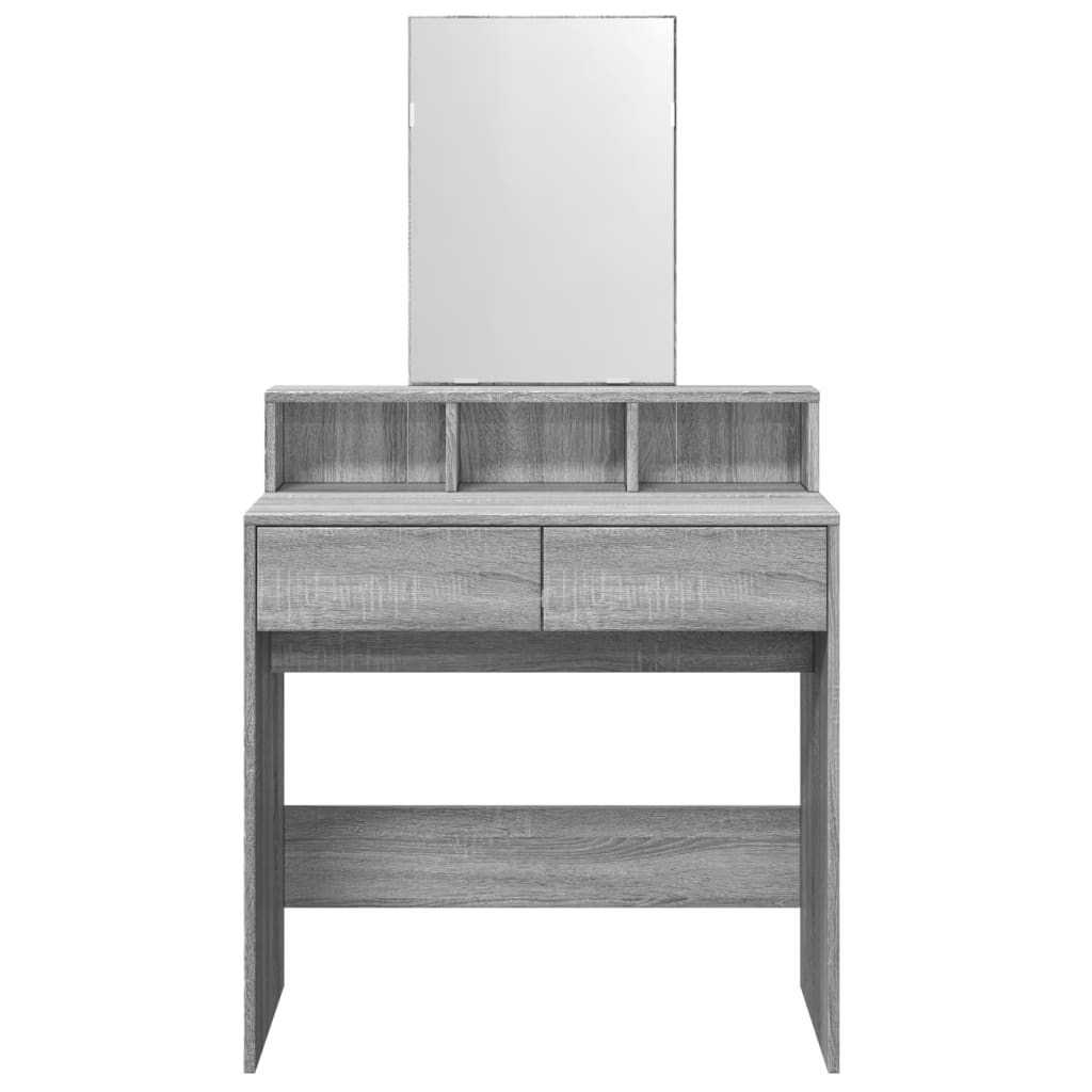 Toucador com espelho 80x41x144,5 cm cinzento sonoma