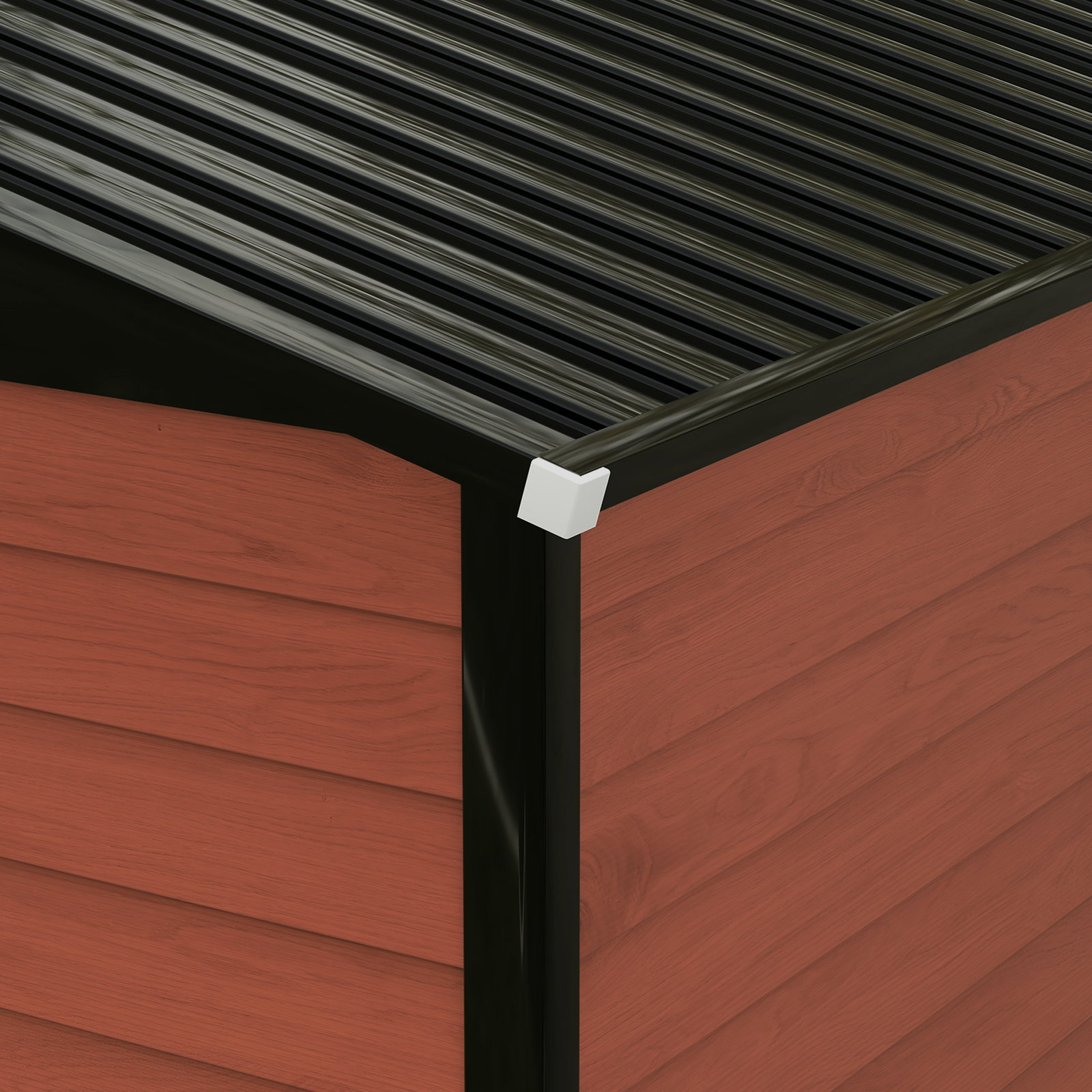 Abrigo de jardim exterior 4,4 m² 240x206x198 cm abrigo de jardim com porta de correr e fechadura teca