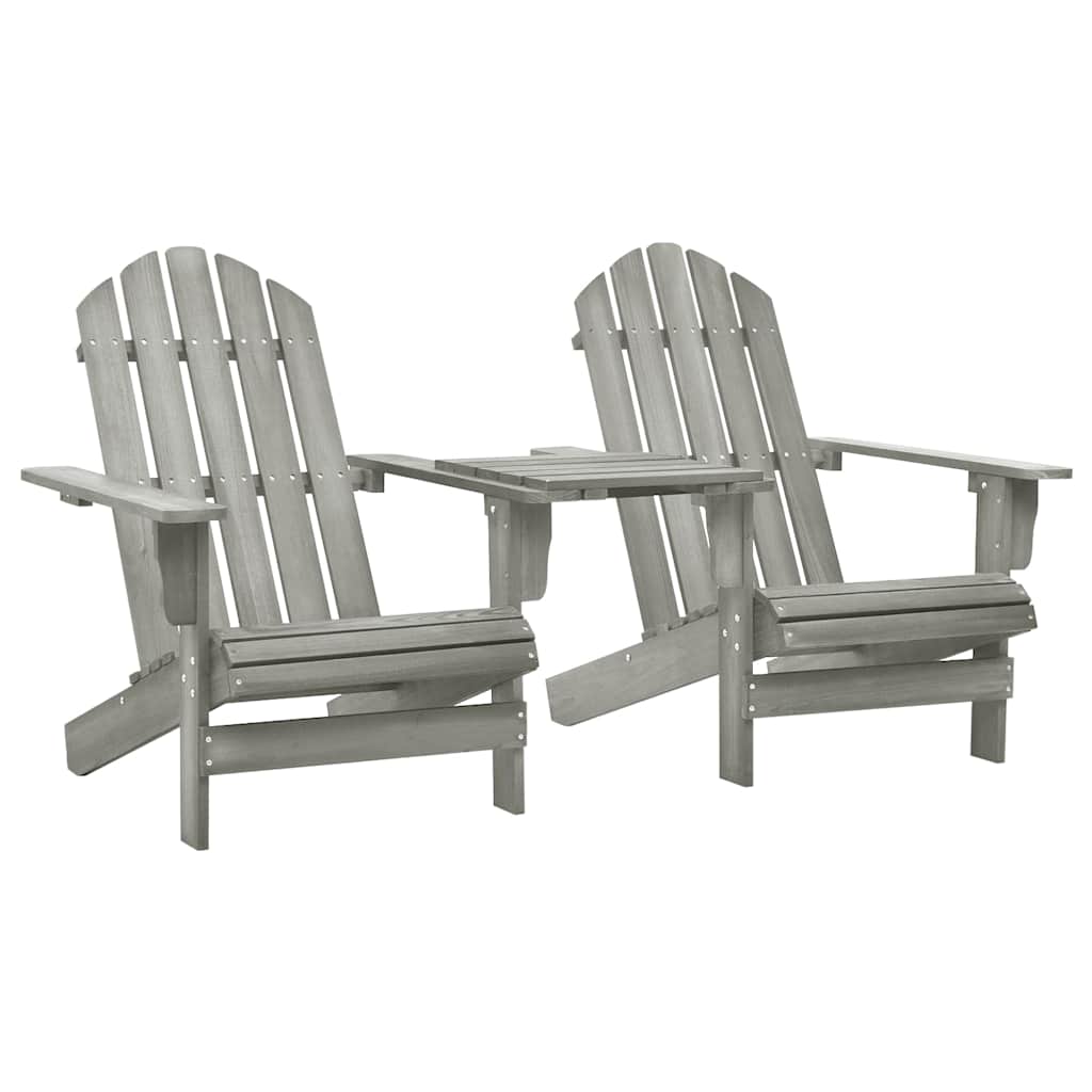 Cadeiras jardim adirondack + mesa centro madeira abeto cinza