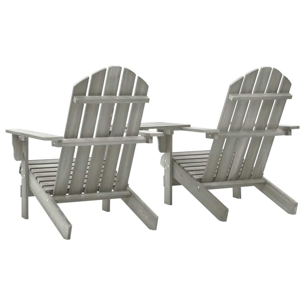 Cadeiras jardim adirondack + mesa centro madeira abeto cinza