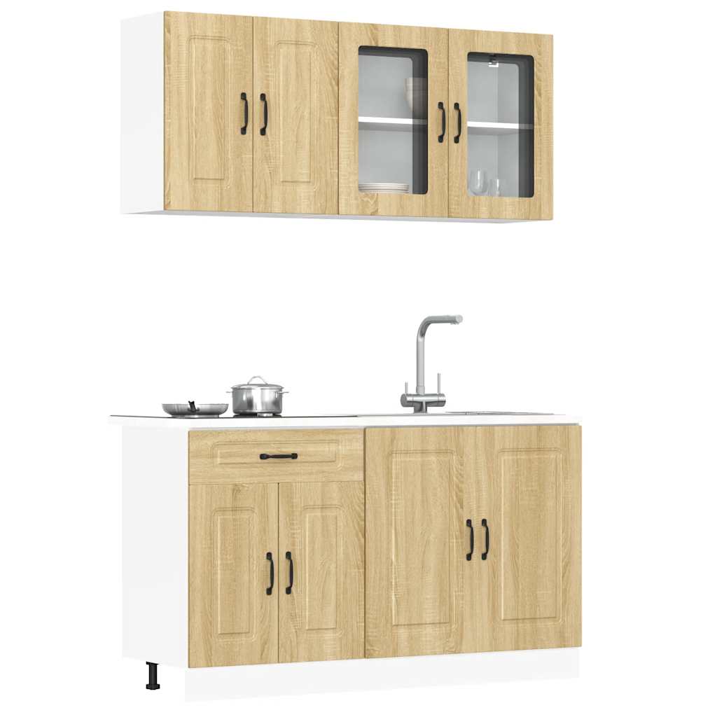 4 Peças armário de cozinha conjunto kalmar sonoma carvalho