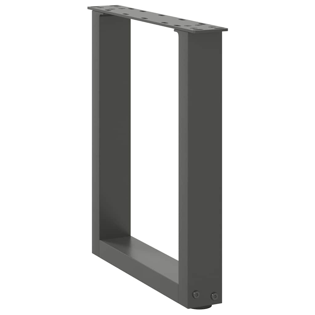 Pés para mesa de centro em formato de u, 2 peças, antracite, 28x(42-43) cm, aço
