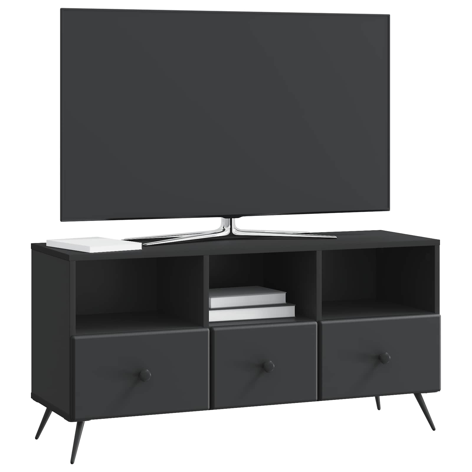 Gabinete para TV preto 102 x 34,5 x 50 cm derivados de madeira