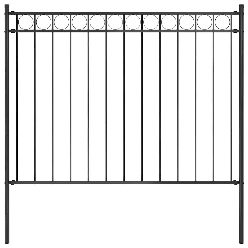 Cerca de jardim assen em aço, 1,7 x 1 m, preto