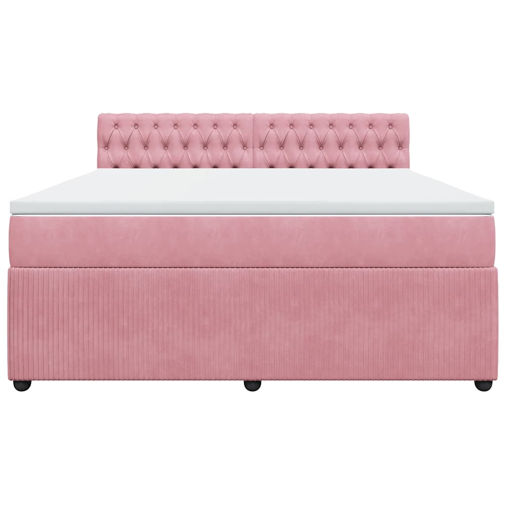 Cama com molas/colchão 180x200 cm veludo rosa