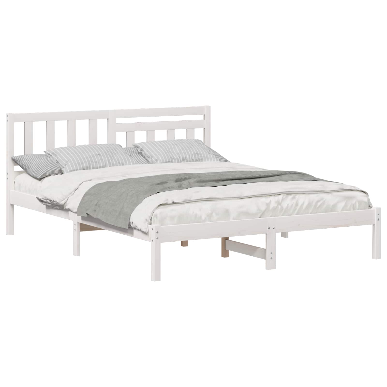 Estrutura da cama com cabeceira branco 140 x 200 cm