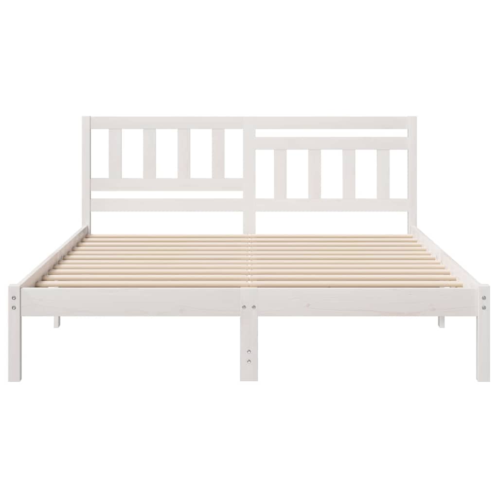 Estrutura da cama com cabeceira branco 140 x 200 cm