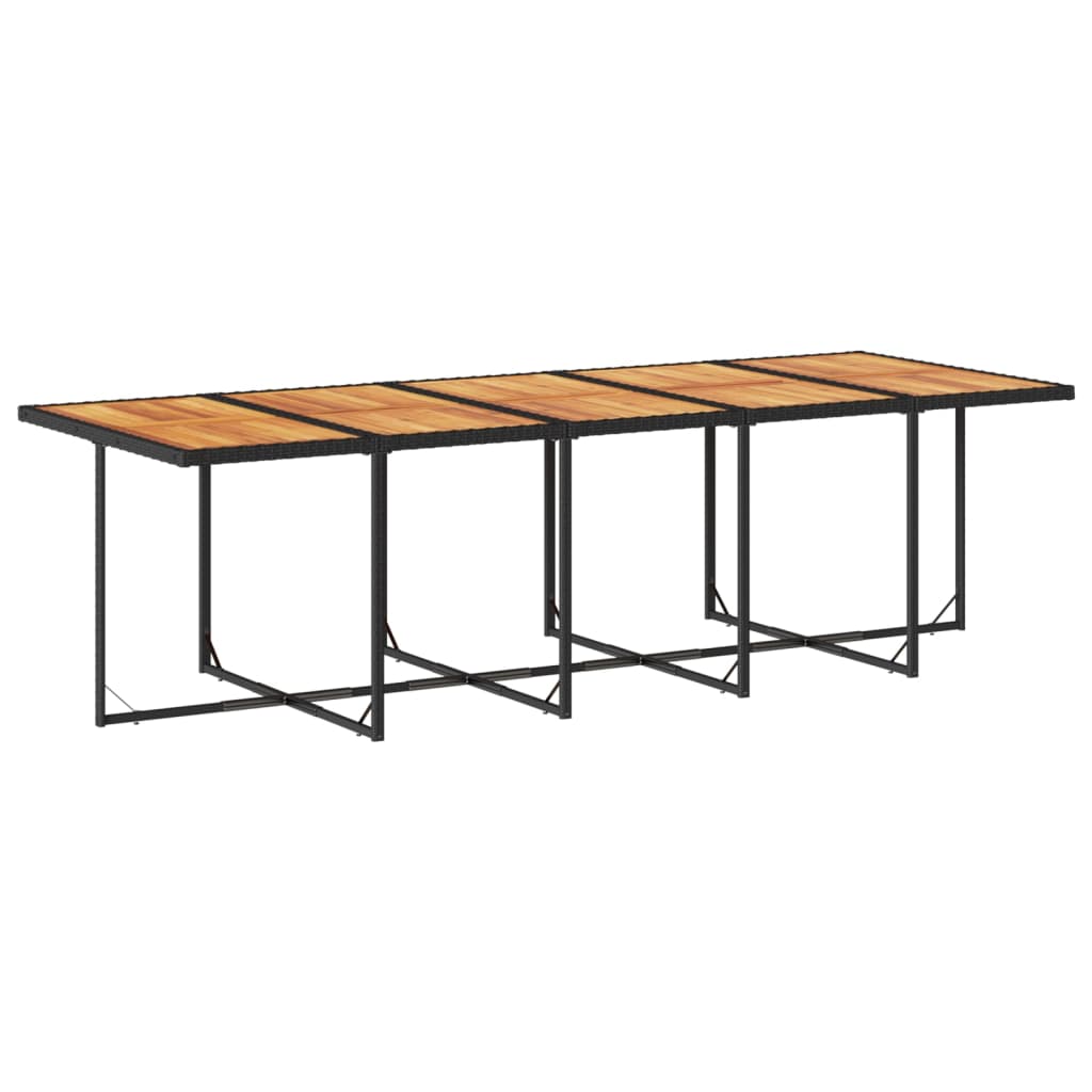 15 Pcs conjunto de jantar p/jardim com almofadões vime PE preto