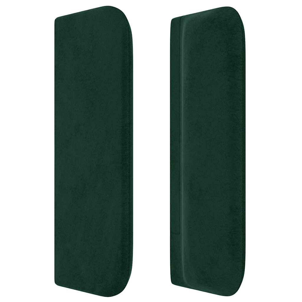 Cabeceira de cama c/ abas veludo 163x16x78/88cm verde-escuro