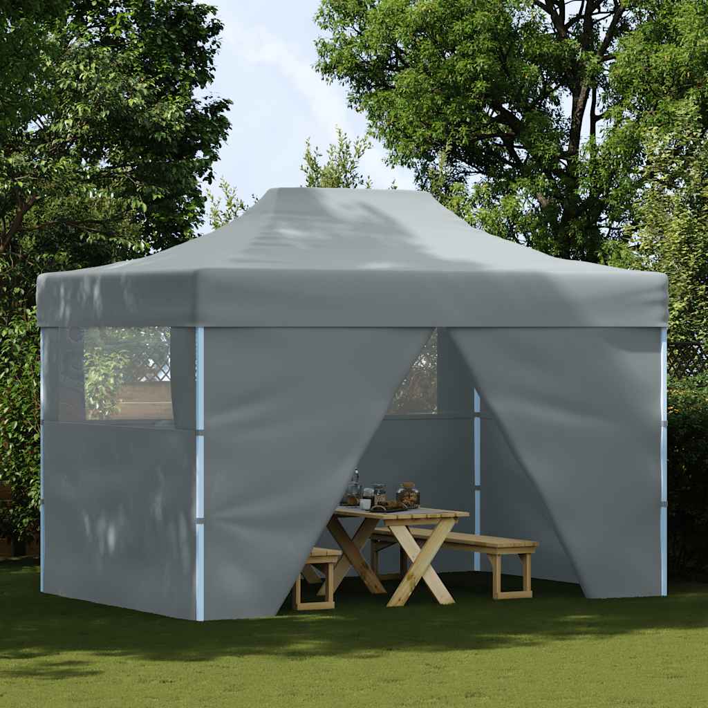 Tenda pop-up dobrável com 4 paredes laterais 3x4,5 m antracite