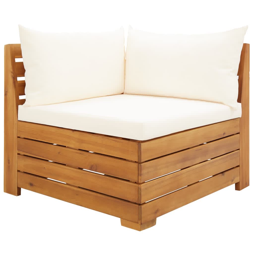 2 Pcs conjunto lounge de jardim c/ almofadões acácia maciça