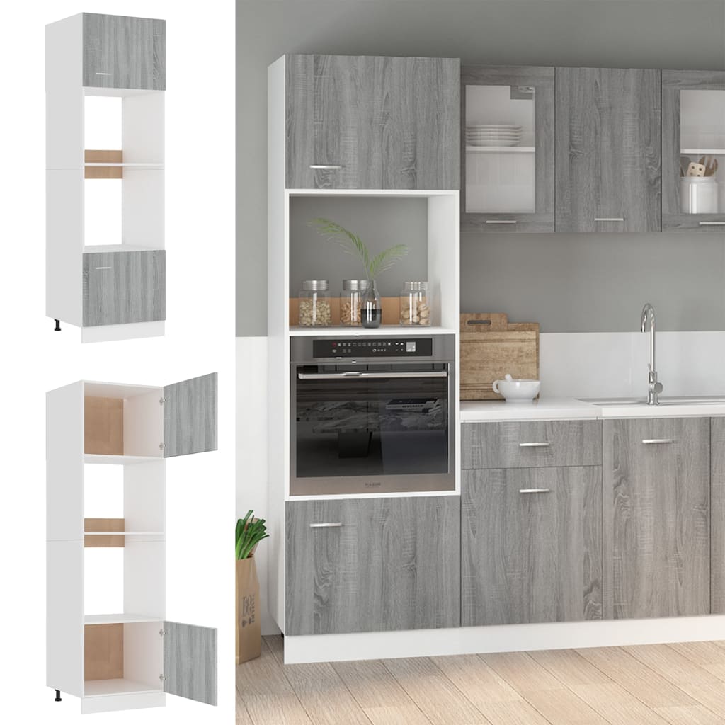 Armário micro-ondas “lyon” 60x57x207 cm cinza sonoma