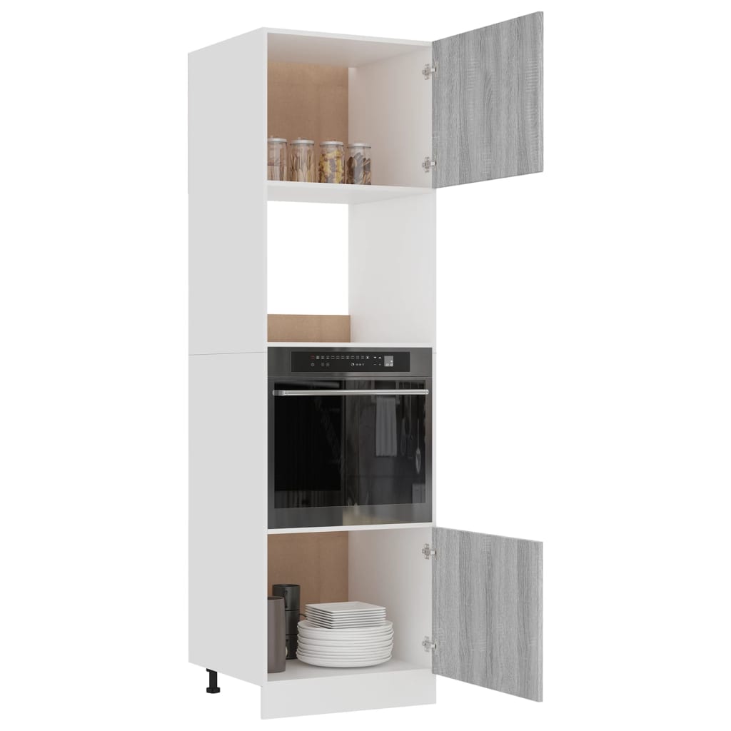 Armário micro-ondas “lyon” 60x57x207 cm cinza sonoma
