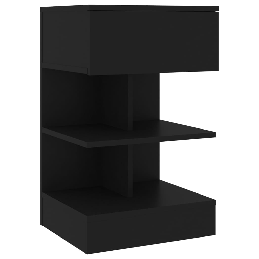Mesa de cabeceira 40x35x65 cm derivados de madeira preto