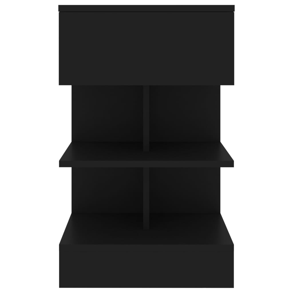 Mesa de cabeceira 40x35x65 cm derivados de madeira preto