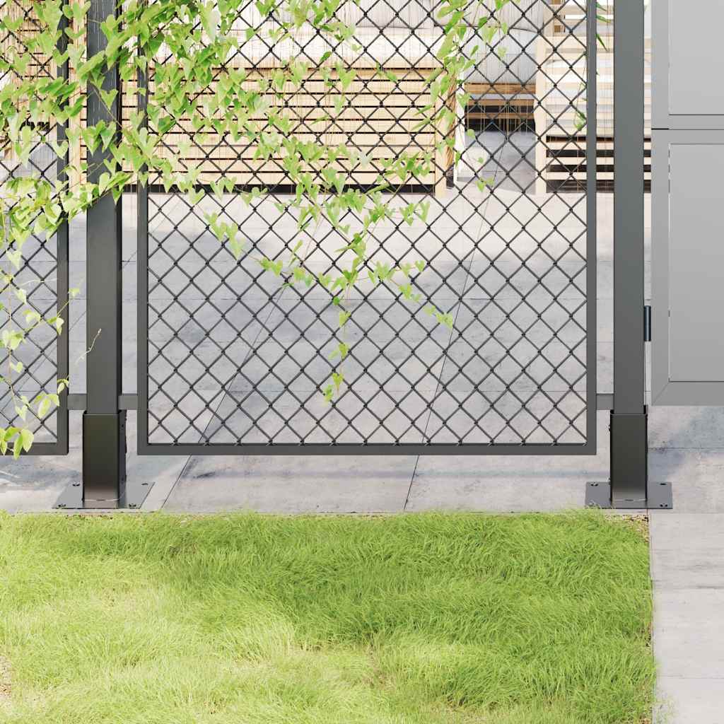 Bases de coluna quadradas 12 peças 61x61 mm aço revestido a pó