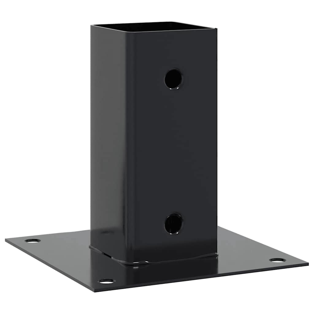 Bases de coluna quadradas 12 peças 61x61 mm aço revestido a pó