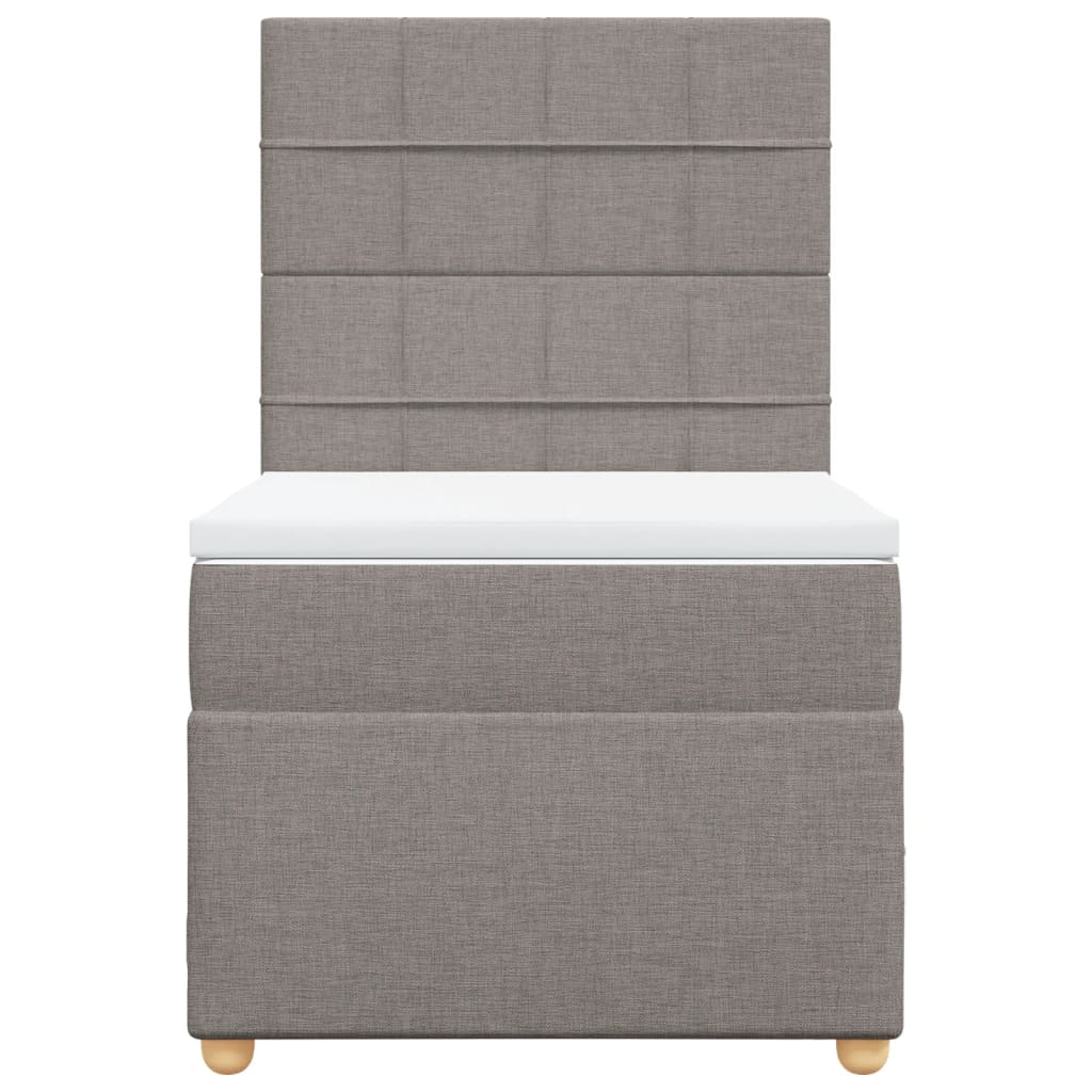 Cama com molas/colchão 100x200 cm tecido cinza-acastanhado