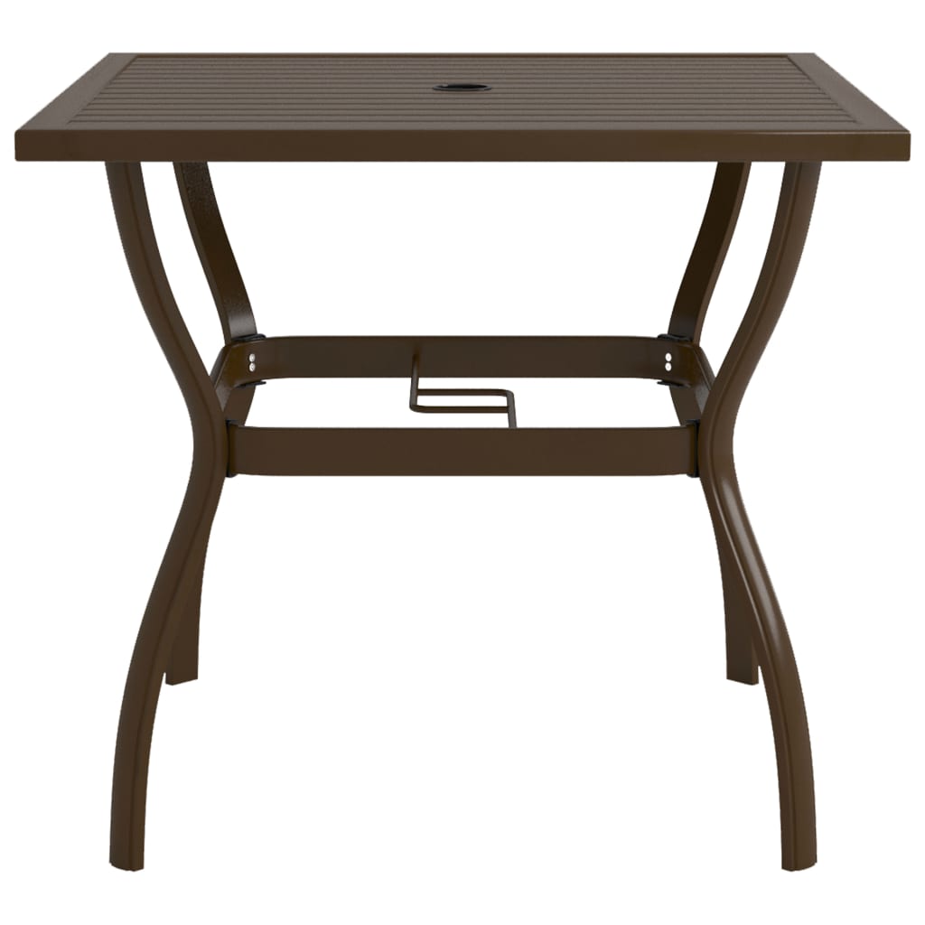 Mesa de jardim 81,5x81,5x72 cm aço castanho
