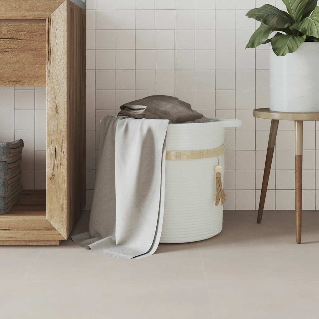 Cesto de arrumação ø38x36 cm algodão branco