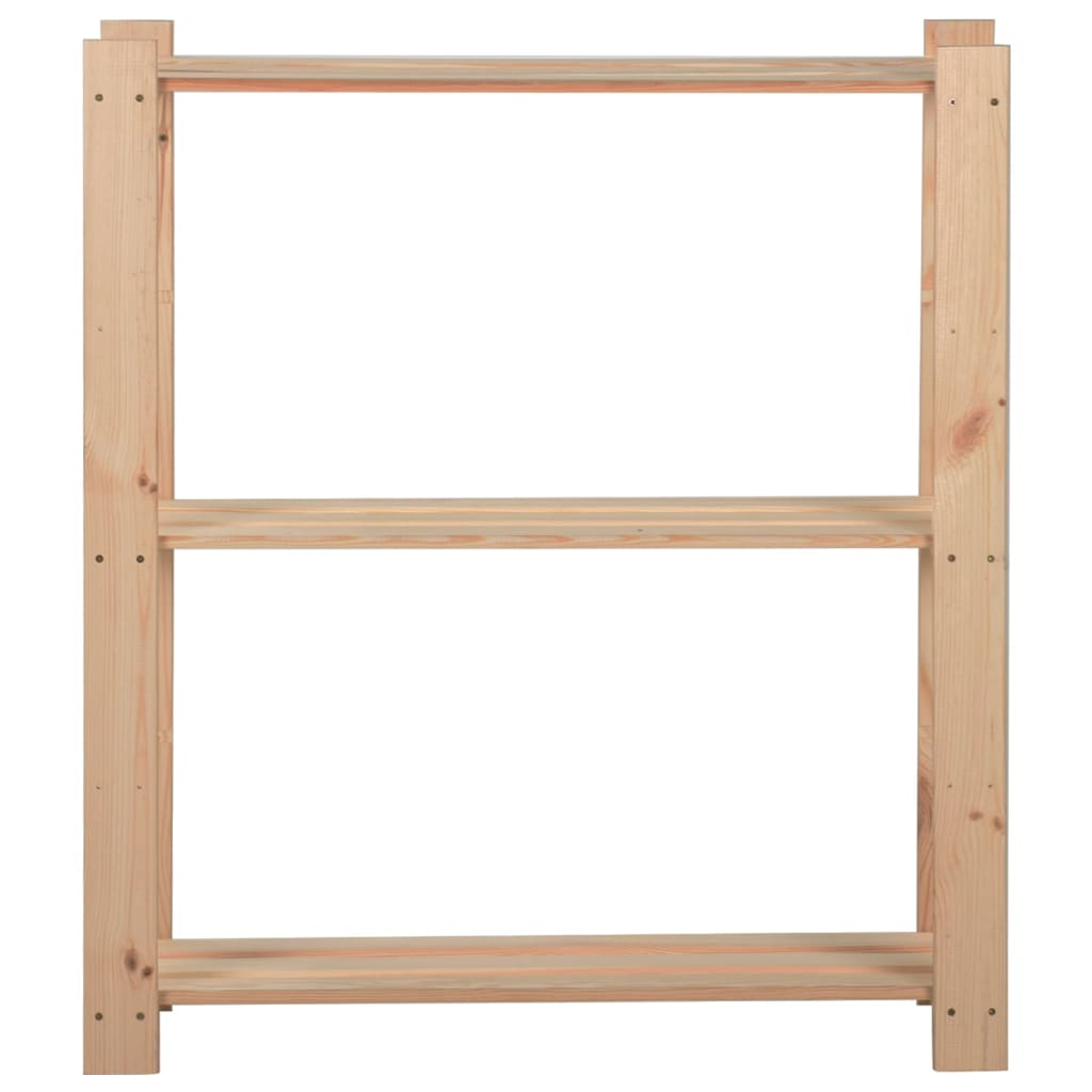 Unidade arrumação 3 prateleiras 80x28,5x90 cm pinho maciço