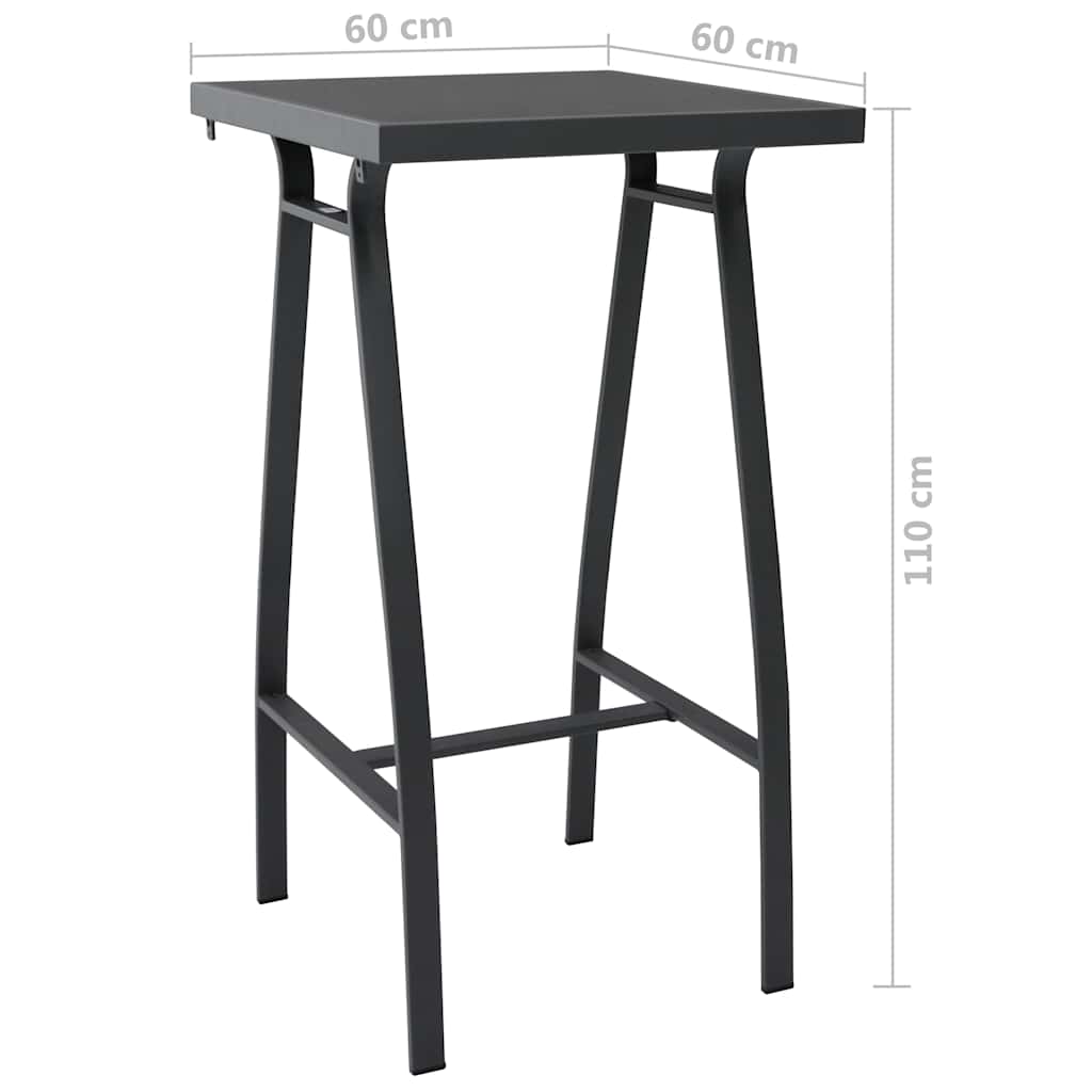 5 Pcs conjunto de bar para jardim preto