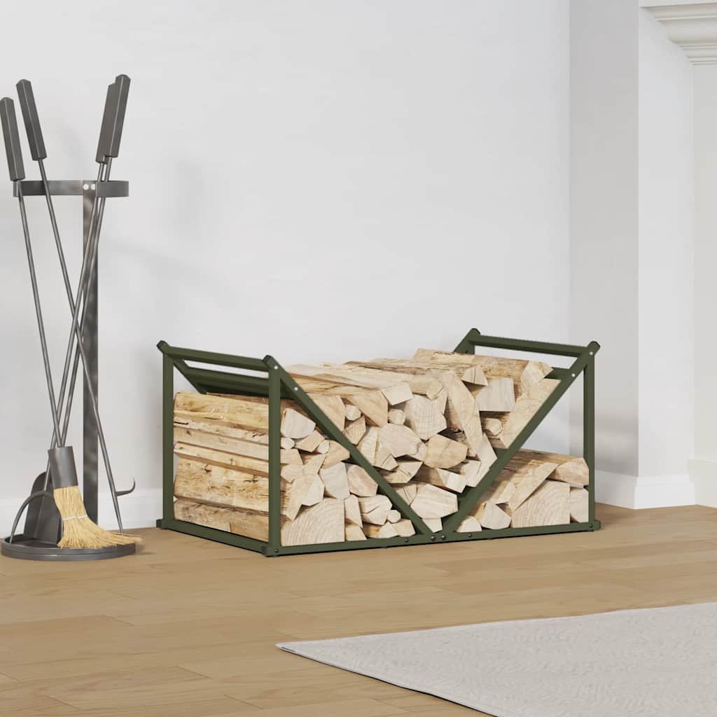Suporte para lenha aço laminado a frio verde azeitona