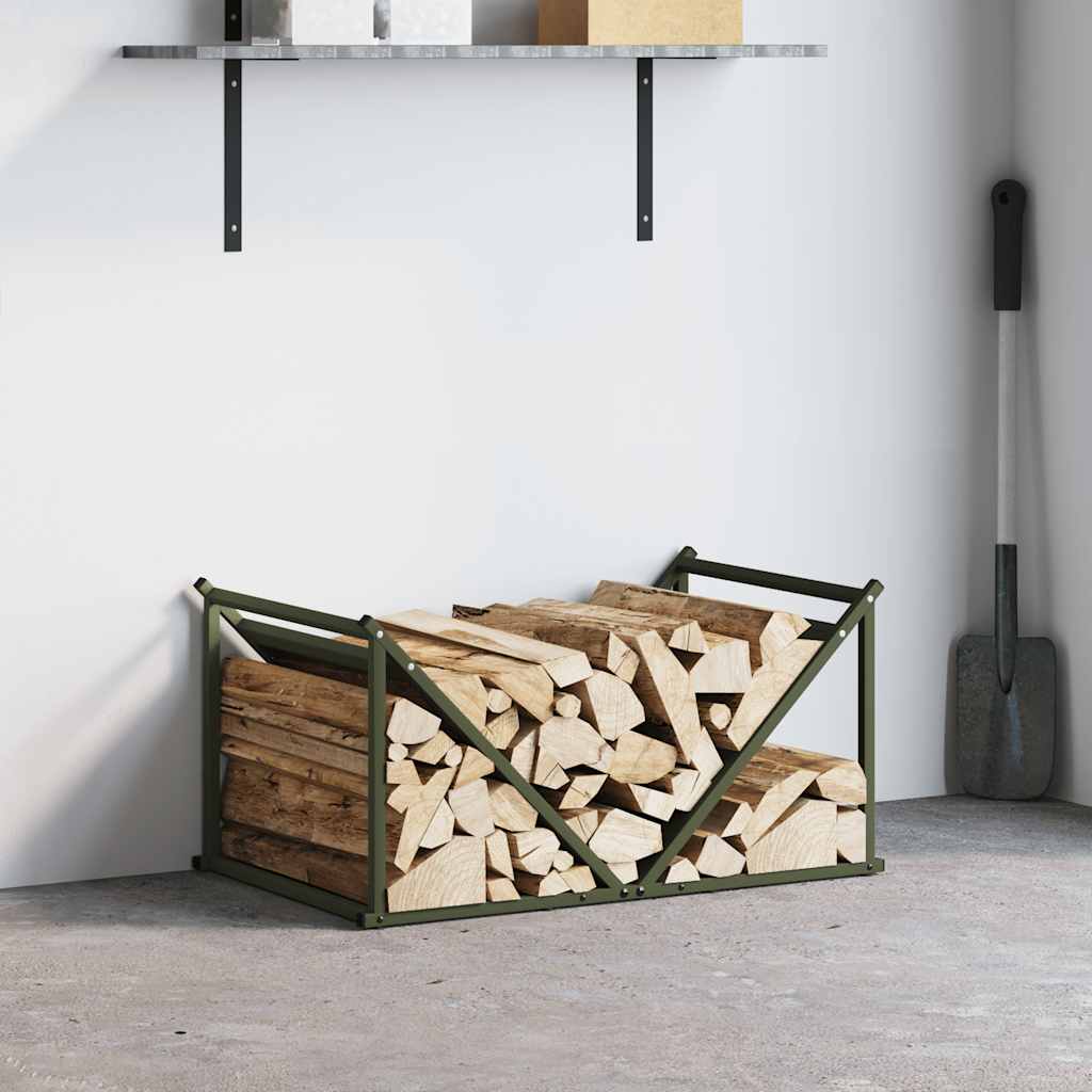 Suporte para lenha aço laminado a frio verde azeitona