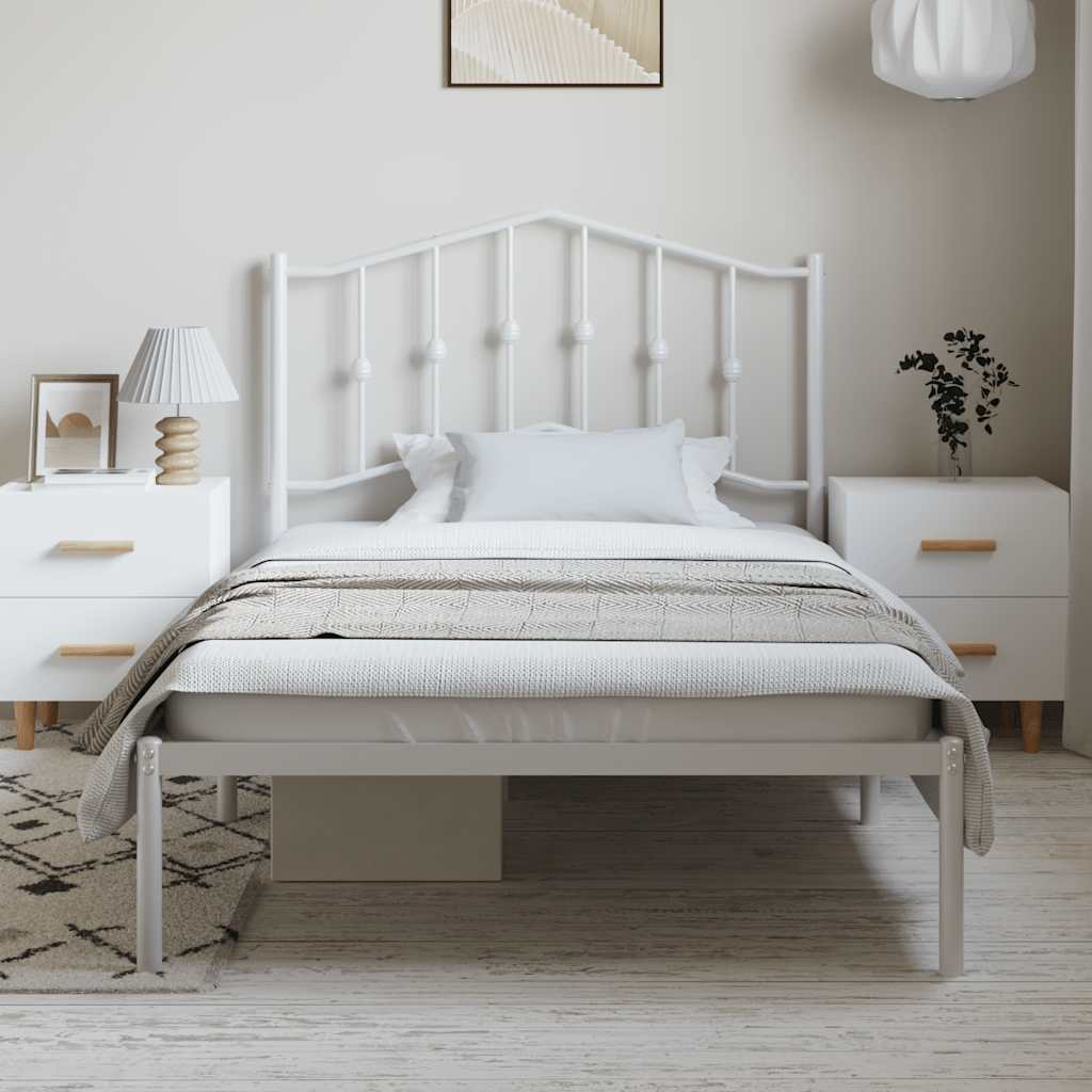 Estrutura de cama com cabeceira 100x200 cm metal branco