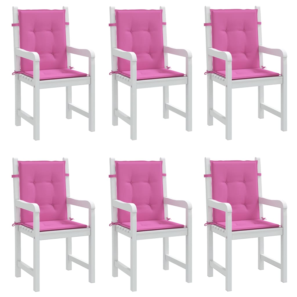 Almofadões p/ cadeira de encosto baixo 6 pcs tecido rosa