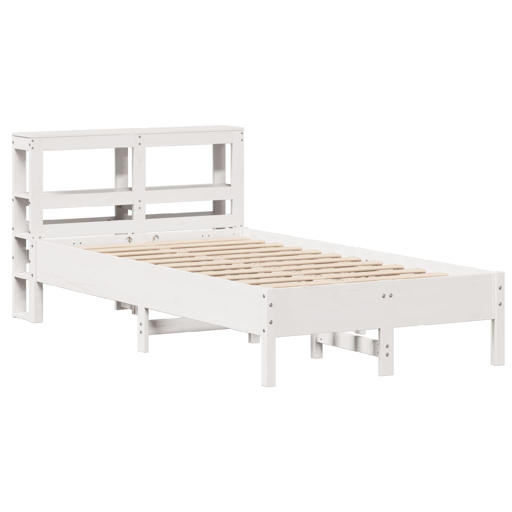 Cama sem colchão 75x190 cm madeira de pinho maciça branco