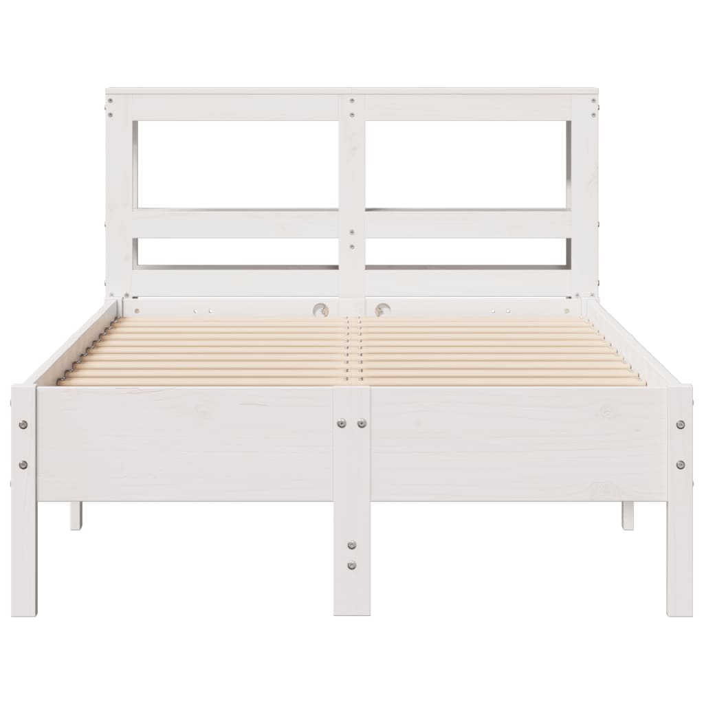 Cama sem colchão 75x190 cm madeira de pinho maciça branco