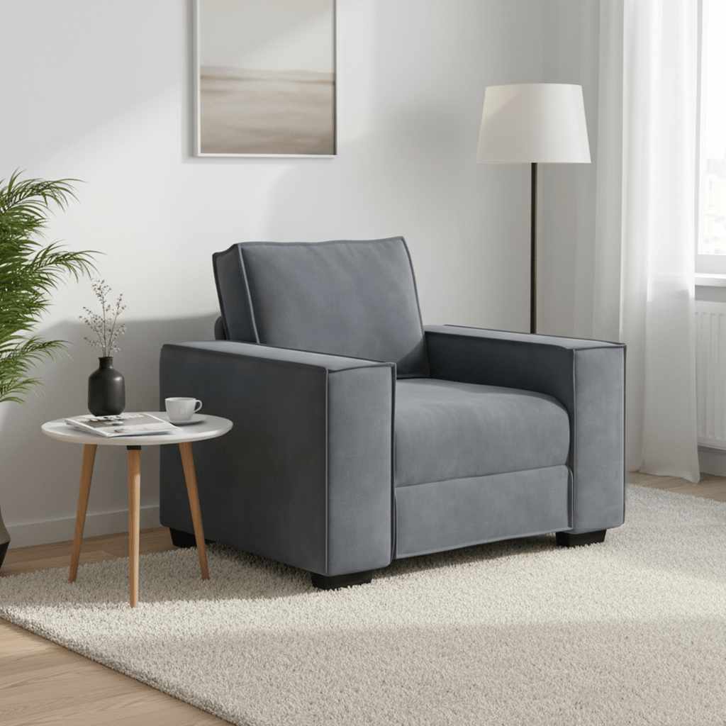 Poltrona 100x78x84 cm veludo verde-escuro