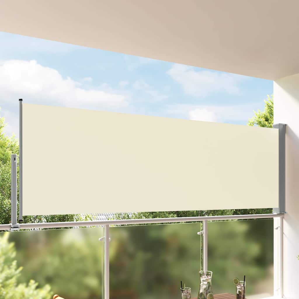 Toldo lateral retrátil para pátio 120x300 cm creme