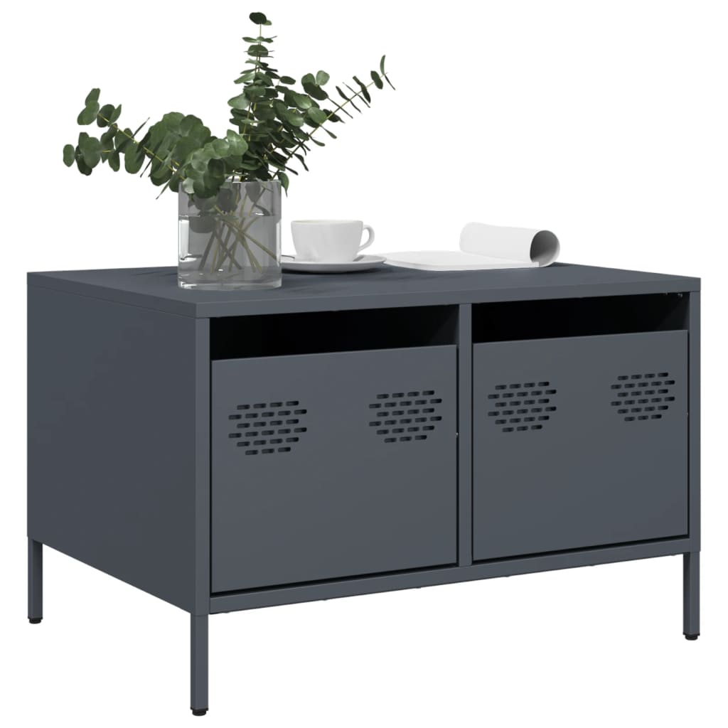 Móvel de TV 68x50x43,5 cm aço laminado a frio antracite