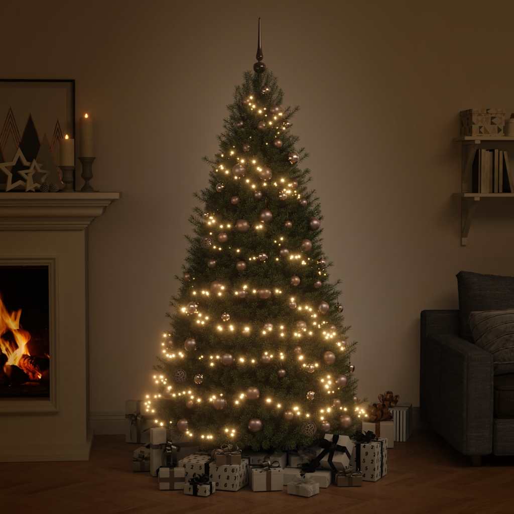 Conj. de bolas de natal 60 pcs c/ pico e 150 leds rosa dourado