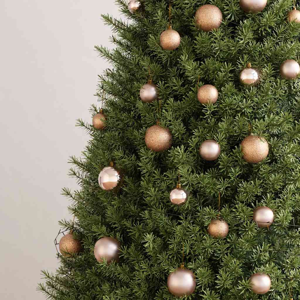 Conj. de bolas de natal 60 pcs c/ pico e 150 leds rosa dourado